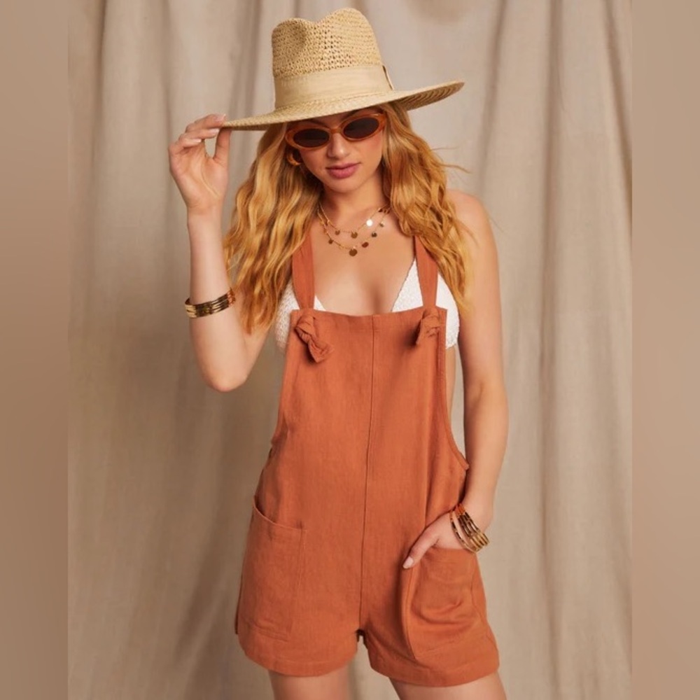 Vici Northwest Cotton Linen Pocketed Romper
